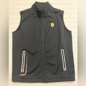 Ferrari Scuderia Softshell Vest Mens XL Black Full Zip Racing Gilet Italian Flag